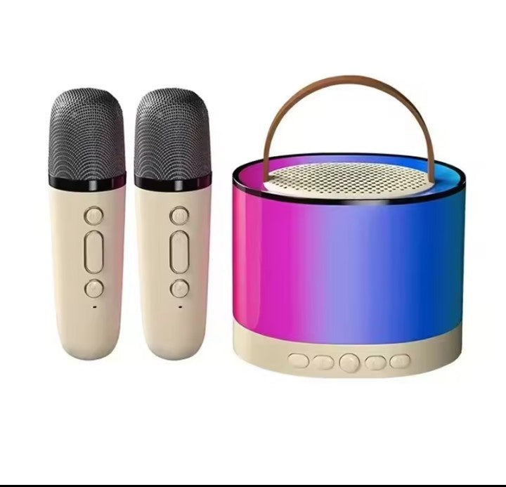Karaoké Enfant Multifonction avec 2 Microphones & Lumières RGB