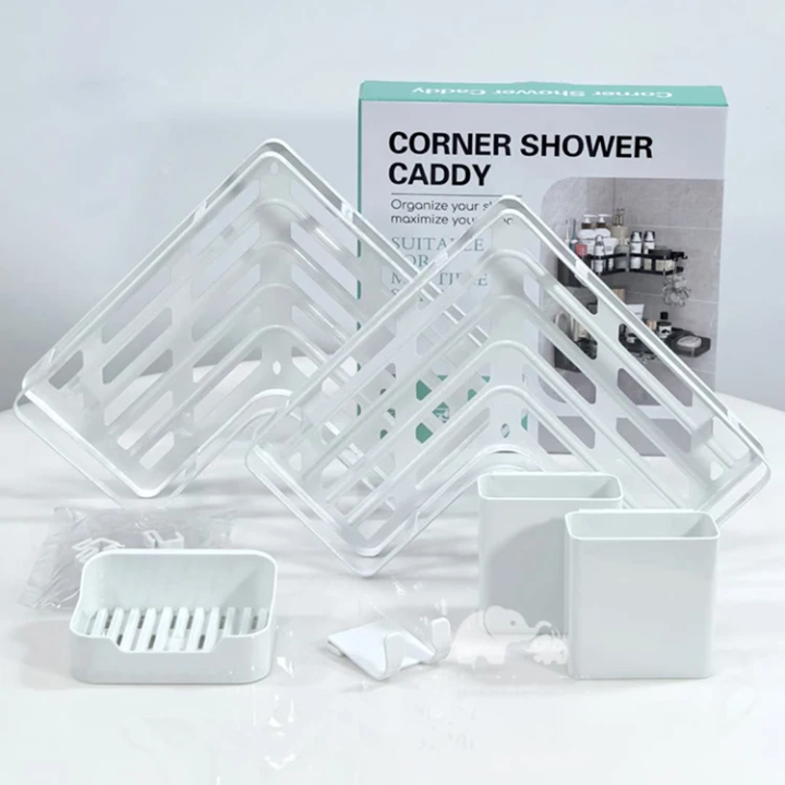 CornerLux Inox – Étagère d'Angle Double Couche Sans Perçage