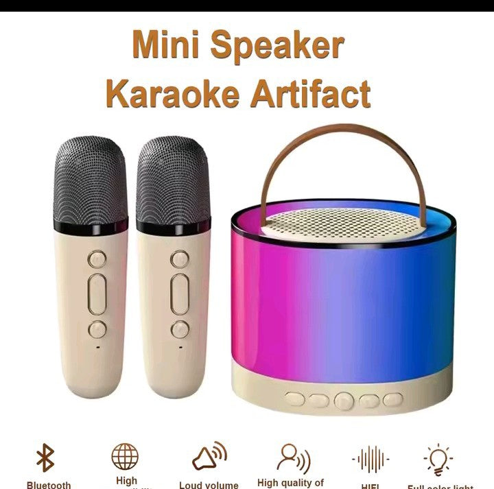 Karaoké Enfant Multifonction avec 2 Microphones & Lumières RGB